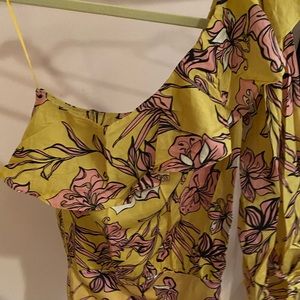 Zara floral one shoulder bodysuit